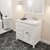 White, Cultured Marble Quartz Top and Round Sink with Matching Mirror