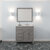 Cashmere Gray, Cultured Marble Quartz Top and Square Sink with Matching Mirror