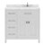 White, Cultured Marble Quartz Top and Square Sink, 36" W x 22" D x 35" H
