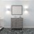 Virtu USA Caroline Parkway 36" Single Bathroom Vanity in Cashmere Gray with Cultured Marble Quartz Top and Round Sink with Brushed Nickel Faucet with Matching Mirror, 36" W x 22" D x 35" H