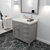 Cashmere Gray, Cultured Marble Quartz Top and Square Sink with Matching Mirror