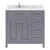 Gray, Cultured Marble Quartz Top and Square Sink, 36" W x 22" D x 35" H