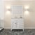 Virtu USA Caroline Parkway 36" Single Bathroom Vanity in White with Cultured Marble Quartz Top and Square Sink with Brushed Nickel Faucet with Matching Mirror, 36" W x 22" D x 35" H
