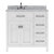 Virtu USA Caroline Parkway 36" Single Bathroom Vanity Set with Right Side Drawers in White, Italian Carrara White Marble Top with Round Sink
