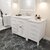 White, Cultured Marble Quartz Top, Round Sink and Polished Chrome Faucet, Matching Mirror