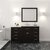 Espresso, Cultured Marble Quartz Top, Round Sink and Brushed Nickel Faucet, Matching Mirror