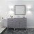 Gray, Cultured Marble Quartz Top, Round Sink and Brushed Nickel Faucet, Matching Mirror