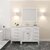 Virtu USA Caroline Parkway 57" Single Bath Vanity in White with Cultured Marble Quartz Top and Square Sink with Brushed Nickel Faucet with Matching Mirror, 57" W x 22" D x 35" H