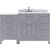 Virtu USA Caroline Parkway 57" Single Bathroom Vanity Set with Right Side Drawers & Side Cabinet in Gray, Italian Carrara White Marble Top with Square Sink