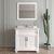 Virtu USA Victoria 36" Single Bathroom Vanity Set in White, Cultured Marble Quartz Top with Round Sink, Mirror Included