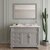 Virtu USA Victoria 48" Single Bathroom Vanity Set in Grey, Cultured Marble Quartz Top with Square Sink, Mirror Included