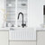Vigo Kitchen Faucet with Touchless Sensor in Matte Black, Installed Front View