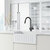 Vigo Kitchen Faucet with Touchless Sensor in Matte Black, Installed Angle View