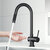 Vigo Kitchen Faucet with Touchless Sensor in Matte Black, Installed View