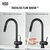 Vigo Kitchen Faucet with Touchless Sensor in Matte Black, Sensor On/ Off View