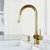 Vigo Gramercy Collection Matte Brushed Gold Single Handle Faucet w/ Braddock Soap Dispenser