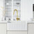 Vigo Kitchen Faucet with Touchless Sensor in Matte Brushed Gold, Installed Front View