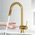 Vigo Kitchen Faucet with Touchless Sensor in Matte Brushed Gold, Installed View