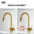 Vigo Kitchen Faucet with Touchless Sensor in Matte Brushed Gold, Sensor On/ Off View