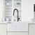 Vigo Touchless Pull-Down Kitchen Faucet with Smart Sensor in Matte Black, Installed Front View