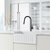 Vigo Touchless Pull-Down Kitchen Faucet with Smart Sensor in Matte Black, Installed Angle View