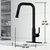 Vigo Hart Angular Collection Pull-Down Kitchen Faucet with Deck Plate in Matte Black Dimensions