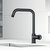 Vigo Single Handle Kitchen Bar Faucet in Matte Black, Installed Angle View
