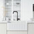 Vigo Single Handle Kitchen Bar Faucet in Matte Black, Installed Front View