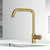 Vigo Single Handle Kitchen Bar Faucet in Matte Brushed Gold, Installed Angle View