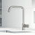 Vigo Single Handle Kitchen Bar Faucet in Stainless Steel, Installed Angle View