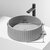 Vigo Modern Gray Concreto Stone Round Fluted Bathroom Vessel Sink, Dimensions