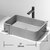 Vigo Modern Gray Concreto Stone Rectangular Fluted Bathroom Vessel Sink, Dimensions
