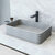 Vigo 21'' Modern Gray Concreto Stone Rectangular Fluted Bathroom Vessel Sink, Installed View