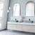 Vigo 21'' Modern Gray Concreto Stone Rectangular Fluted Bathroom Vessel Sink, Installed Angle View