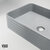 Vigo 21'' Modern Gray Concreto Stone Rectangular Fluted Bathroom Vessel Sink, Close Up View