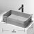 Vigo Modern Gray Concreto Stone Rectangular Fluted Bathroom Vessel Sink, Dimensions