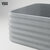 Vigo 18'' Modern Gray Concreto Stone Rectangular Fluted Bathroom Vessel Sink, Close Up Bowl View
