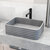Vigo 18'' Modern Gray Concreto Stone Rectangular Fluted Bathroom Vessel Sink, Angle View