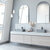 Vigo 18'' Modern Gray Concreto Stone Rectangular Fluted Bathroom Vessel Sink, Installed Angle View