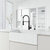 Vigo MatteStone™ Collection 33'' White Edison Matte Black Faucet Installed View