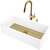 Vigo MatteStone™ Collection 36'' White Sink w/ Brant Matte Brushed Gold Faucet, Soap Dispenser Product View