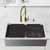 36'' Sink w/ Edison Faucet in Matte Gold