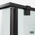 Vigo Framed Hinged Tempered Glass Shower Enclosure with Matte Black Frame, Corner Frame Close Up View