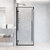 Vigo Framed Hinged Tempered Glass Shower Enclosure with Matte Black Frame, Installed Front View