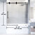 Vigo Elan 60'' W x 66'' H Frameless Left Sliding Tub Door in Matte Black Hardware with Fluted Glass, Dimensions