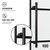 Vigo Elan 60'' W x 74'' H Frameless Sliding Shower Door with Grid Pattern in Matte Black and Matte Black Hardware, Grip Handle