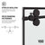Vigo Elan 60'' W x 74'' H Frameless Sliding Shower Door with Grid Pattern in Matte Black and Matte Black Hardware, Effortless Installation