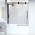 Vigo 60'' x 66'' Frameless Sliding Tub Door with Matte Black Hardware, Protecglass Laminated Glass, and Handle, Installed View