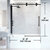 Vigo 60'' x 66'' Frameless Sliding Tub Door with Matte Black Hardware, Protecglass Laminated Glass, and Handle , Dimensions