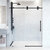 Vigo 60'' x 74'' Frameless Sliding Shower Door with Matte Black Hardware, Protecglass Laminated Glass, and Handle, Installed Front View